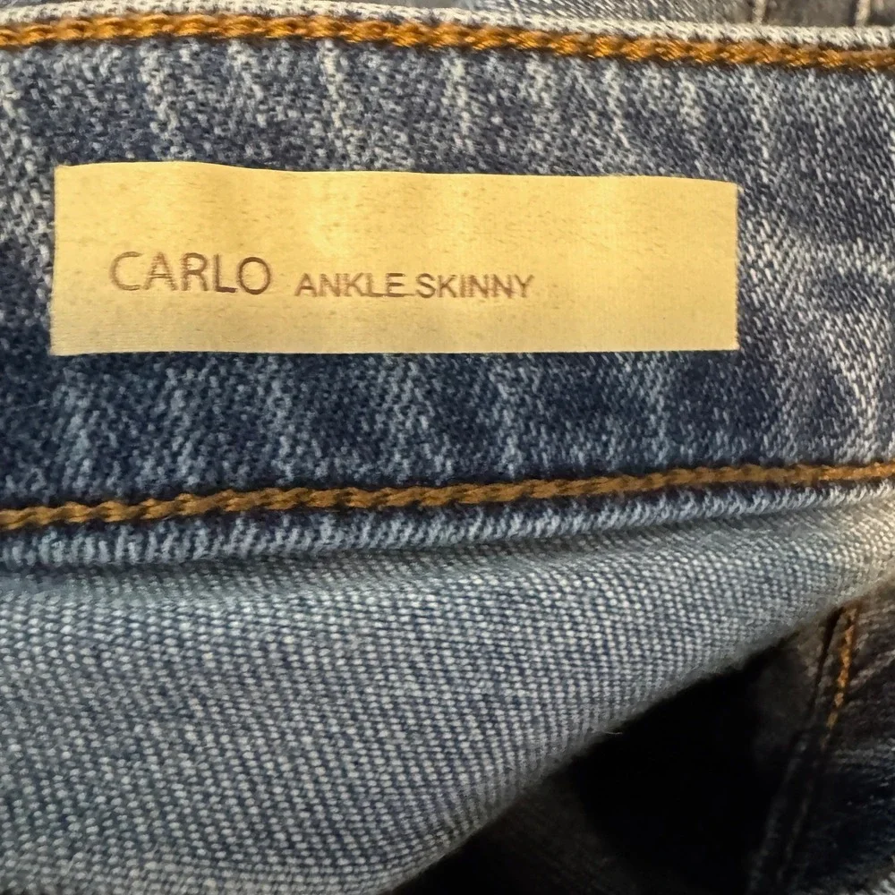 KUT from the Kloth Carlo Ankle Skinny Jeans Women's 8 Medium Wash Frayed Stretch